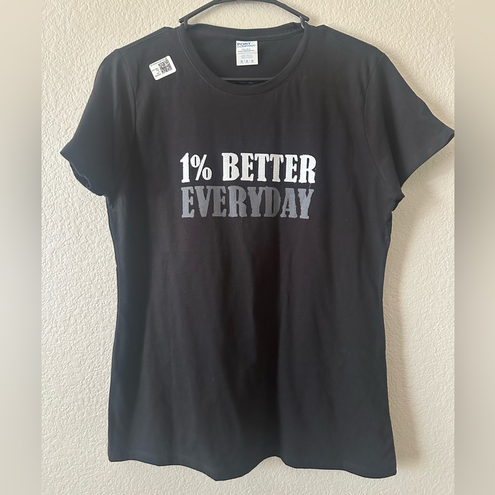 Port & Company Women’s size M Med Medium black tee t-shirt 1% better everyday